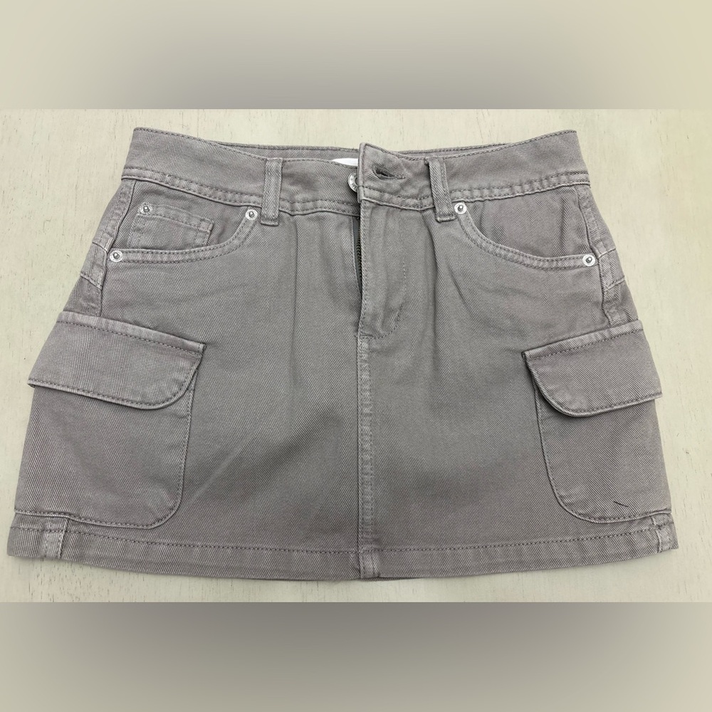 Garage Light Gray Denim Skirt